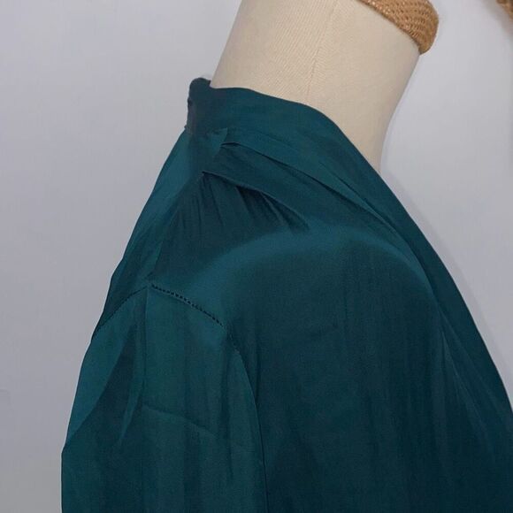 Paige Sevilla  Drapey Sleeve Crossover V-Neck Long Sleeve Bodysuit‎ Green XS - Picture 6 of 16